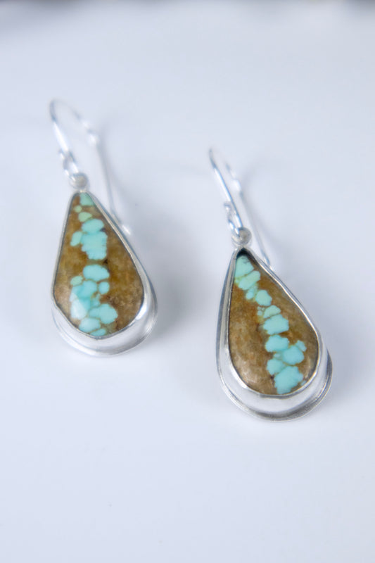 River Rock Earrings in Royston Ribbon Turquoise