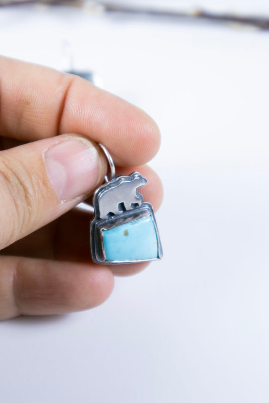 Bear Earrings with Turquoise