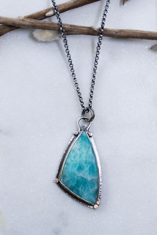 Amazonite Leaping Whale Necklace