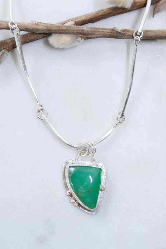 Forged Chrysoprase Necklace