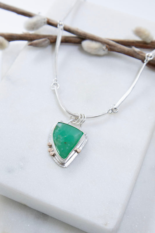 Forged Chrysoprase Necklace