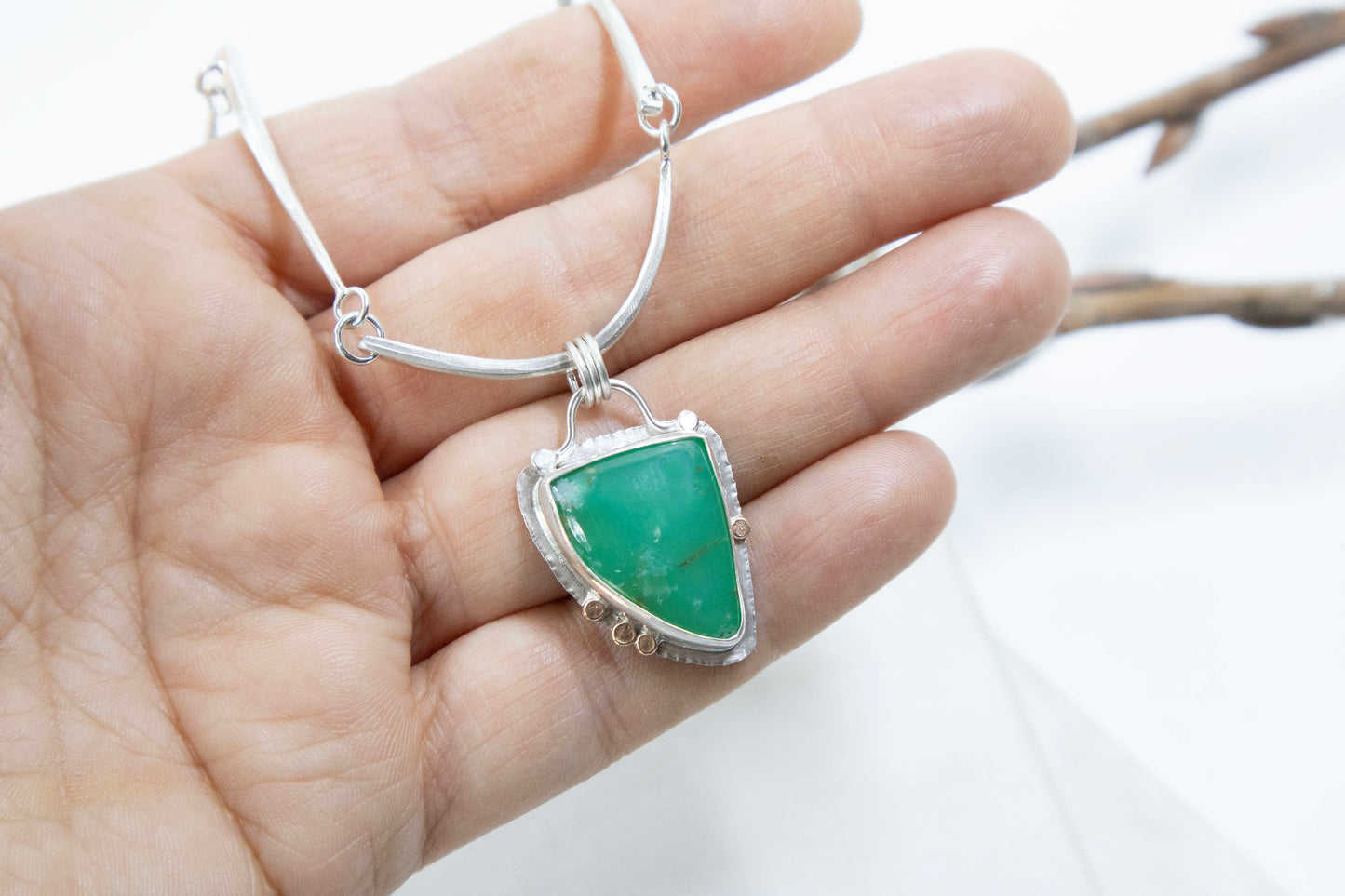 Forged Chrysoprase Necklace