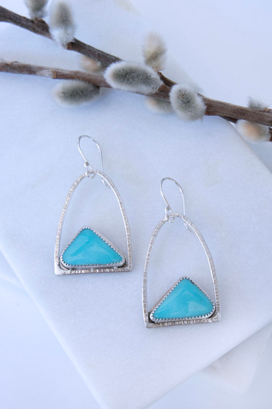 Turquoise Mountain Earrings in Sterling Silver