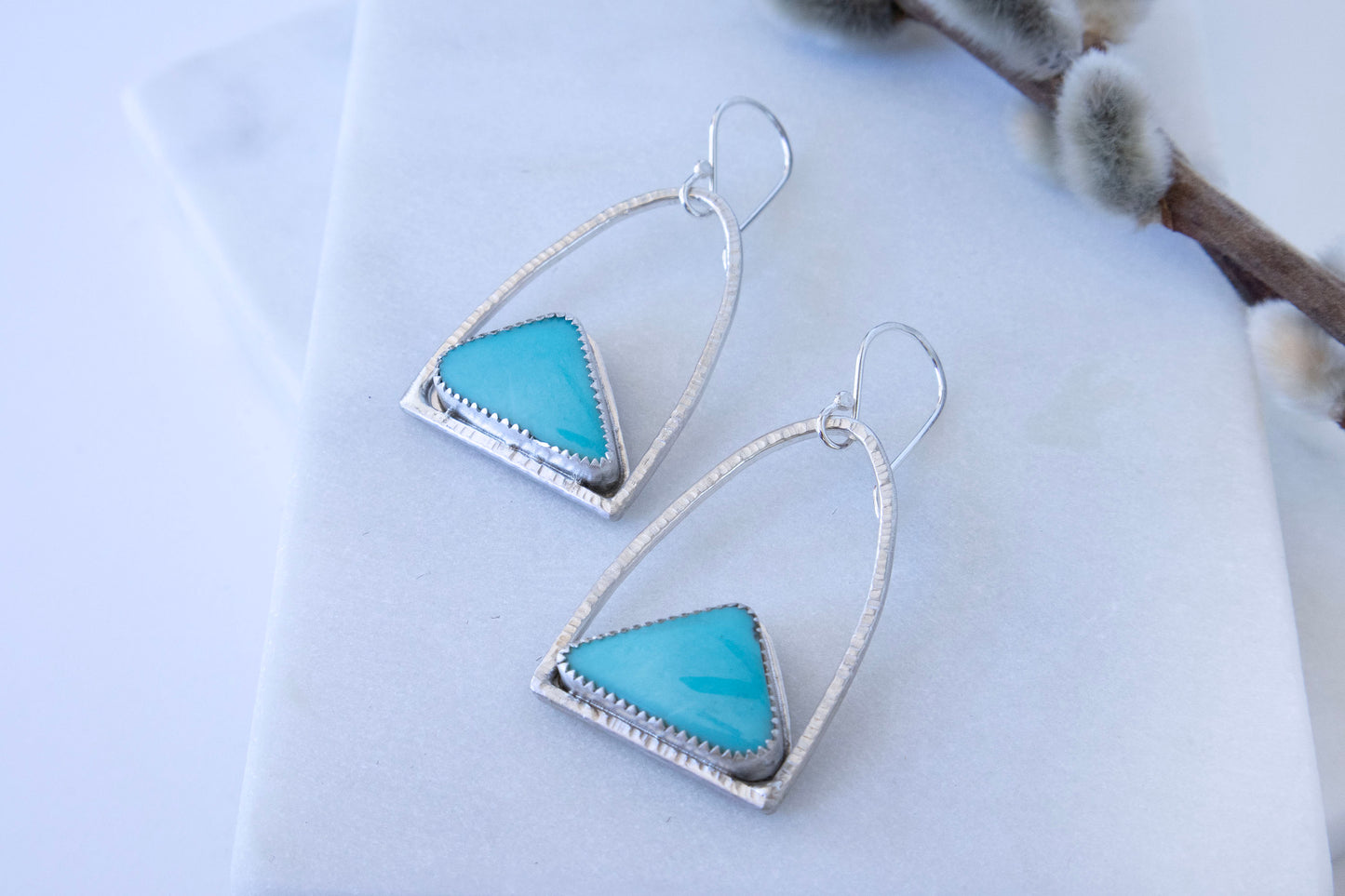 Turquoise Mountain Earrings in Sterling Silver