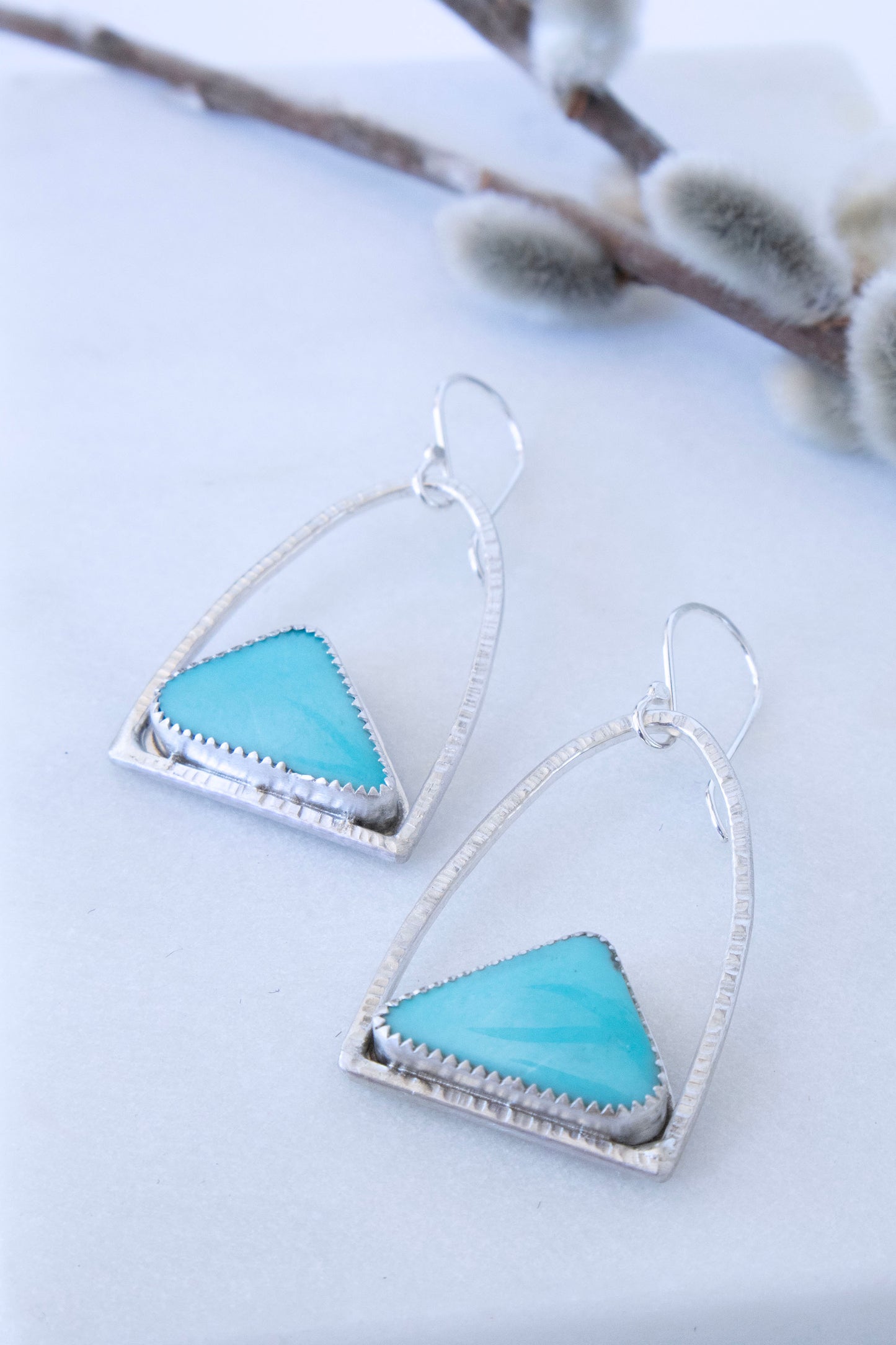 Turquoise Mountain Earrings in Sterling Silver