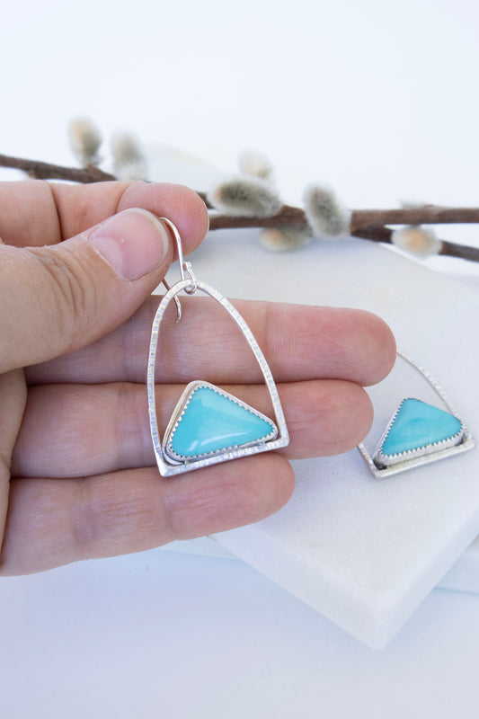 Turquoise Mountain Earrings in Sterling Silver