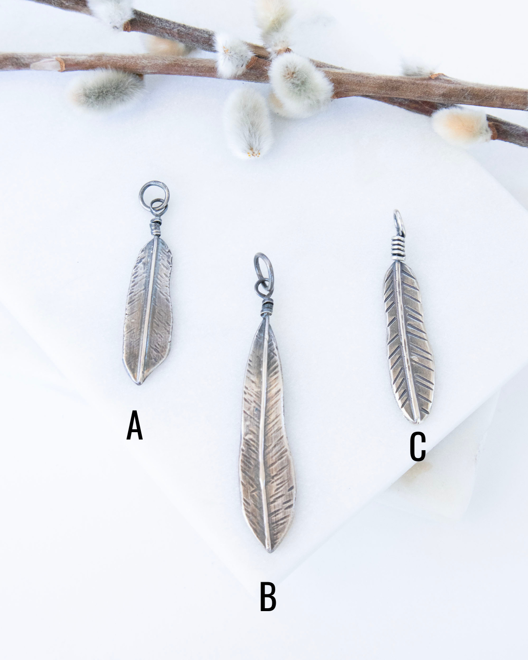 Forged Feather Charms