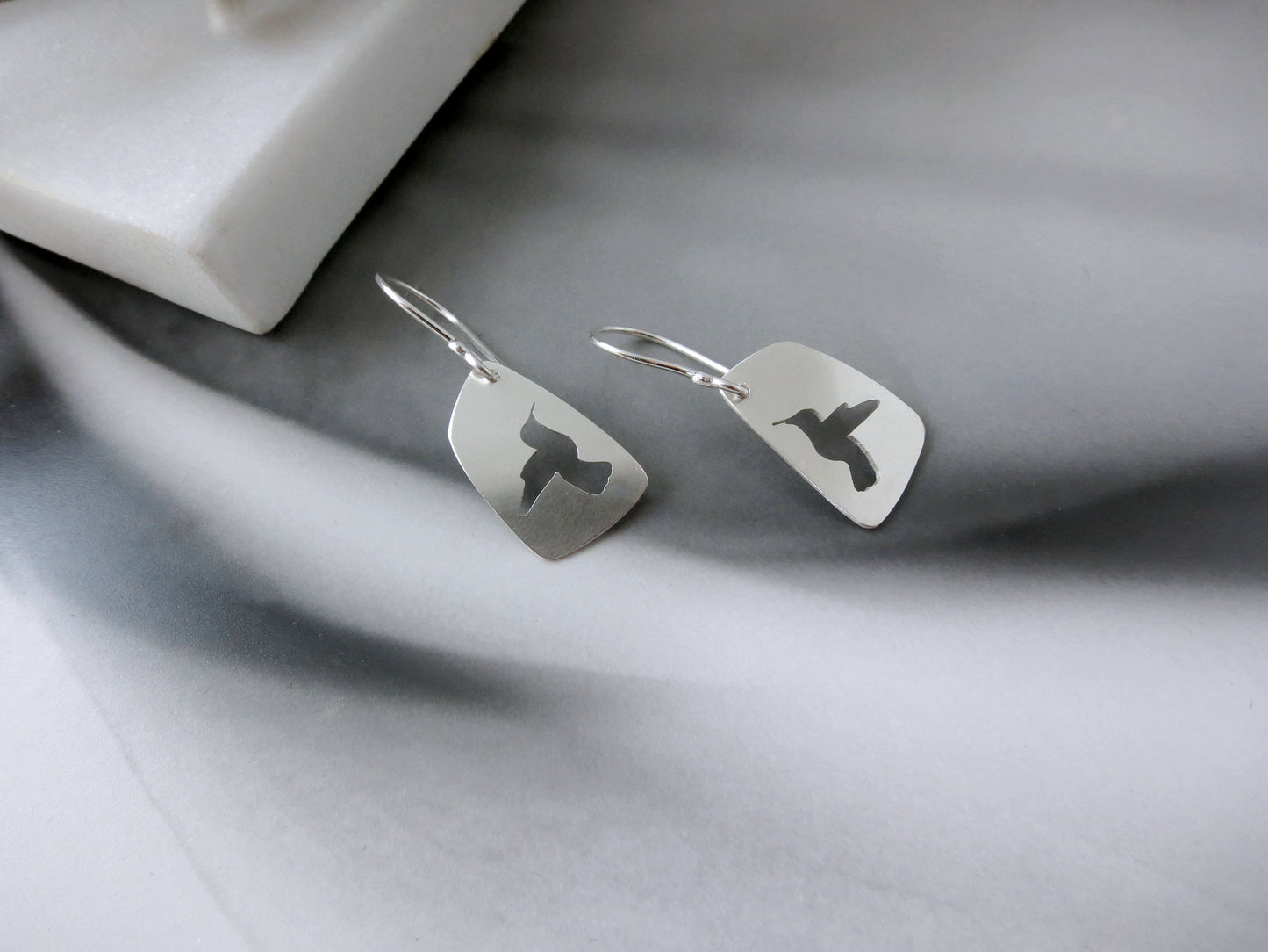 Small Hummingbird Earrings in Sterling Silver