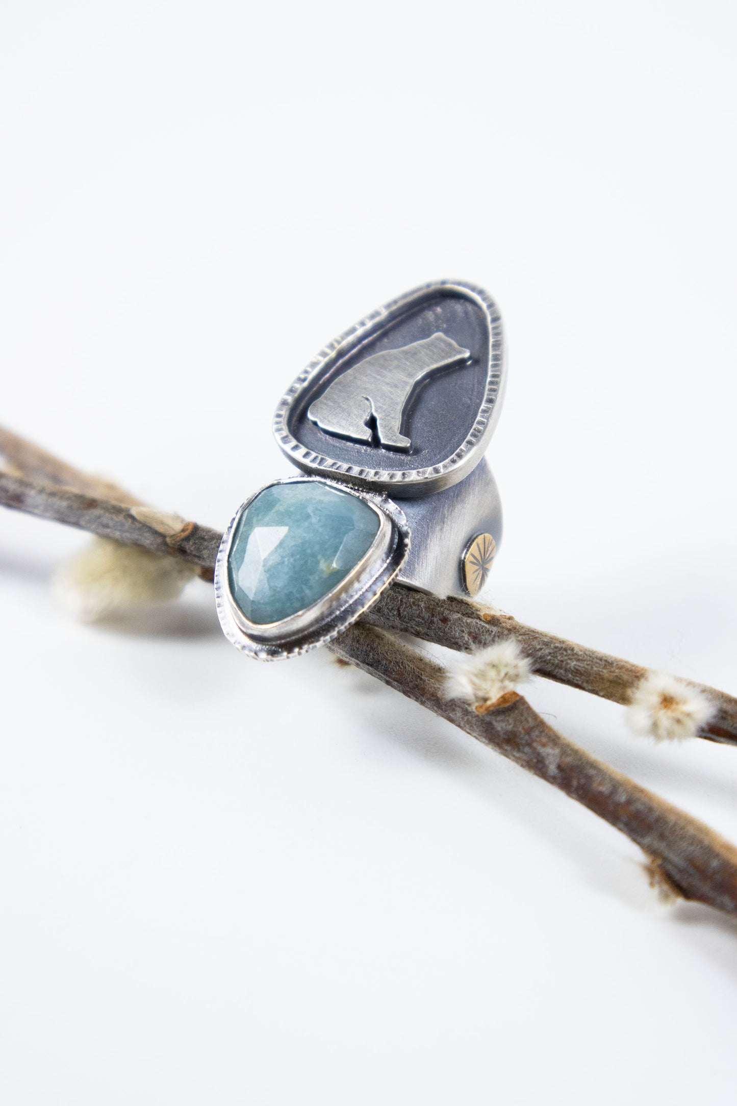 Big Bear Ring with Aquamarine