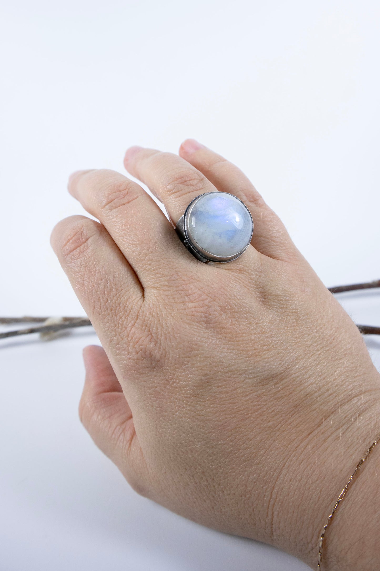 Moonstone Bear Ring