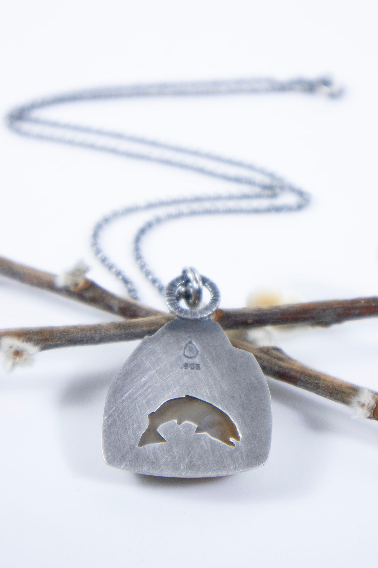Climbing Mountains Necklace with Plume Agate