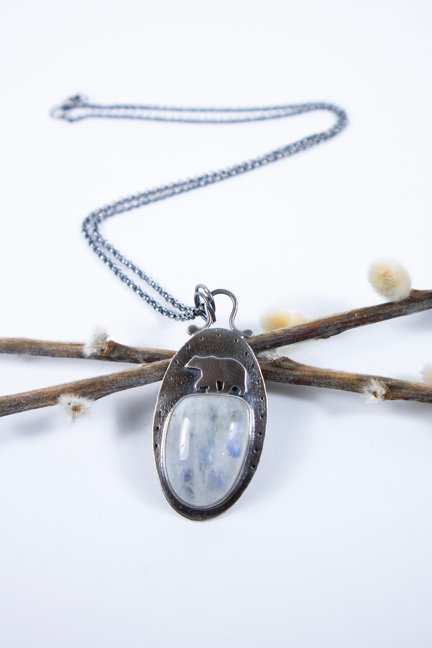 Arctic Bear Moonstone Necklace