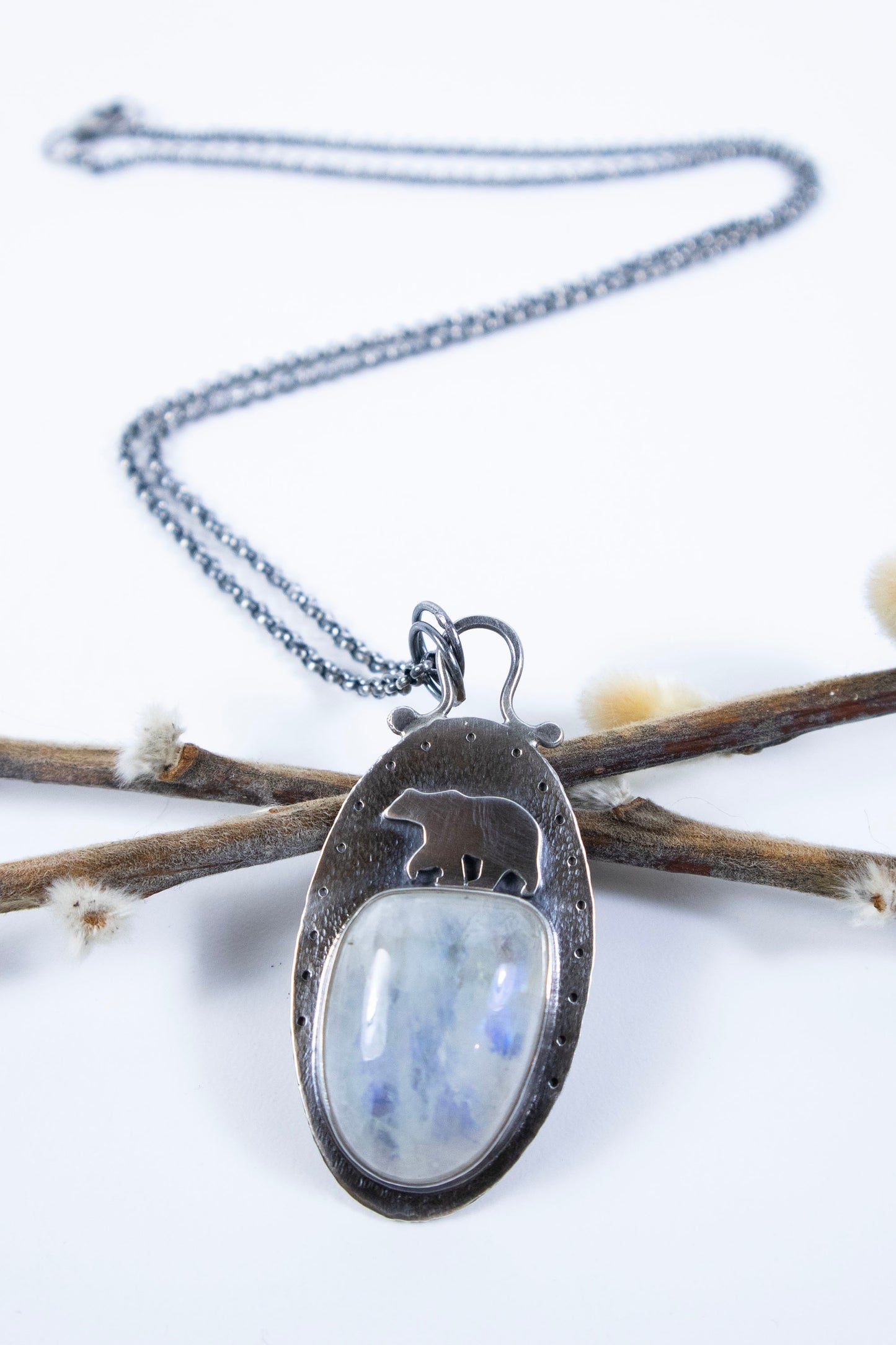 Arctic Bear Moonstone Necklace
