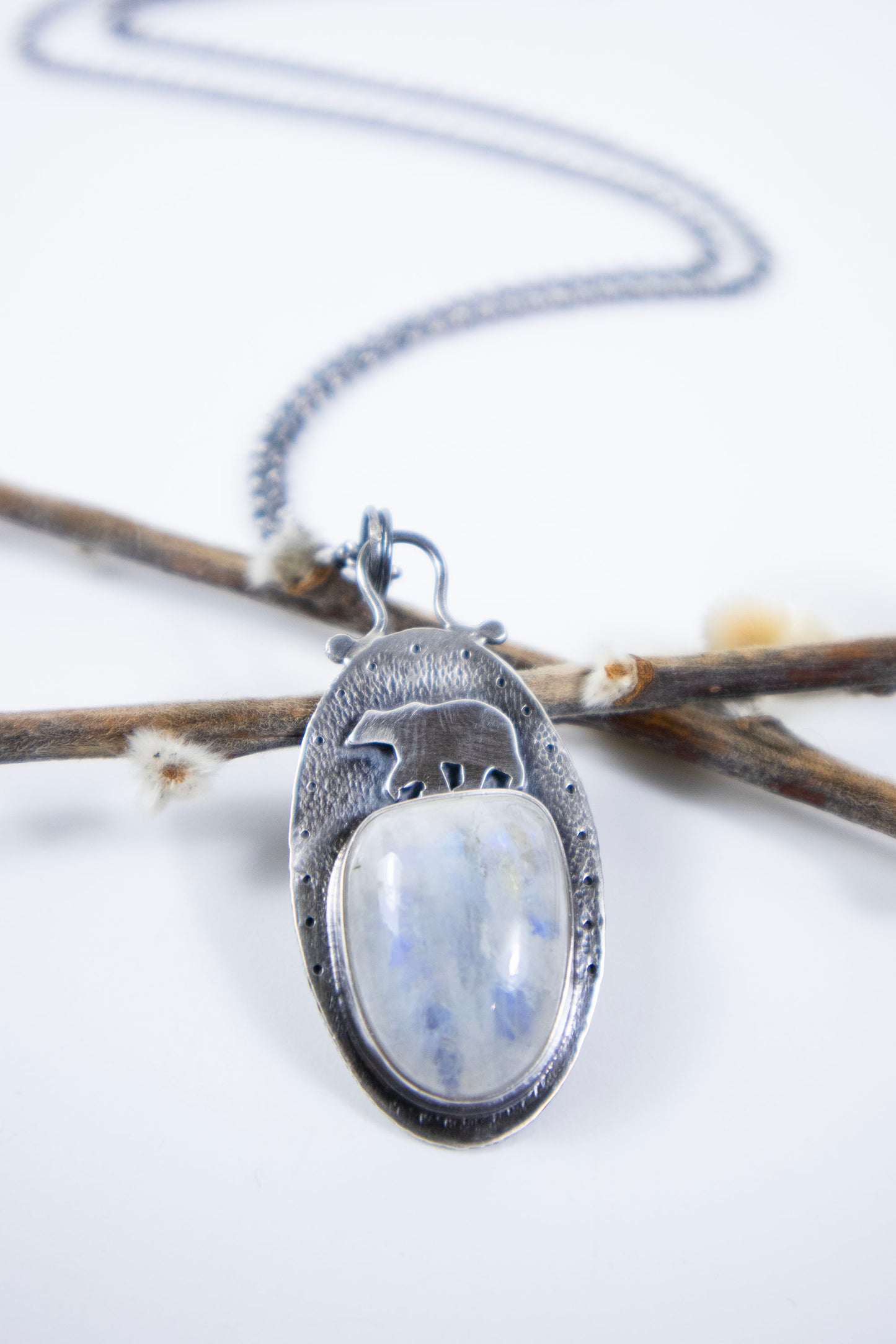 Arctic Bear Moonstone Necklace