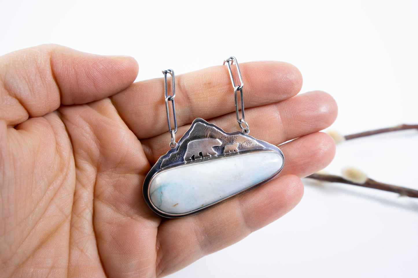 Polar Bear Crossing Necklace