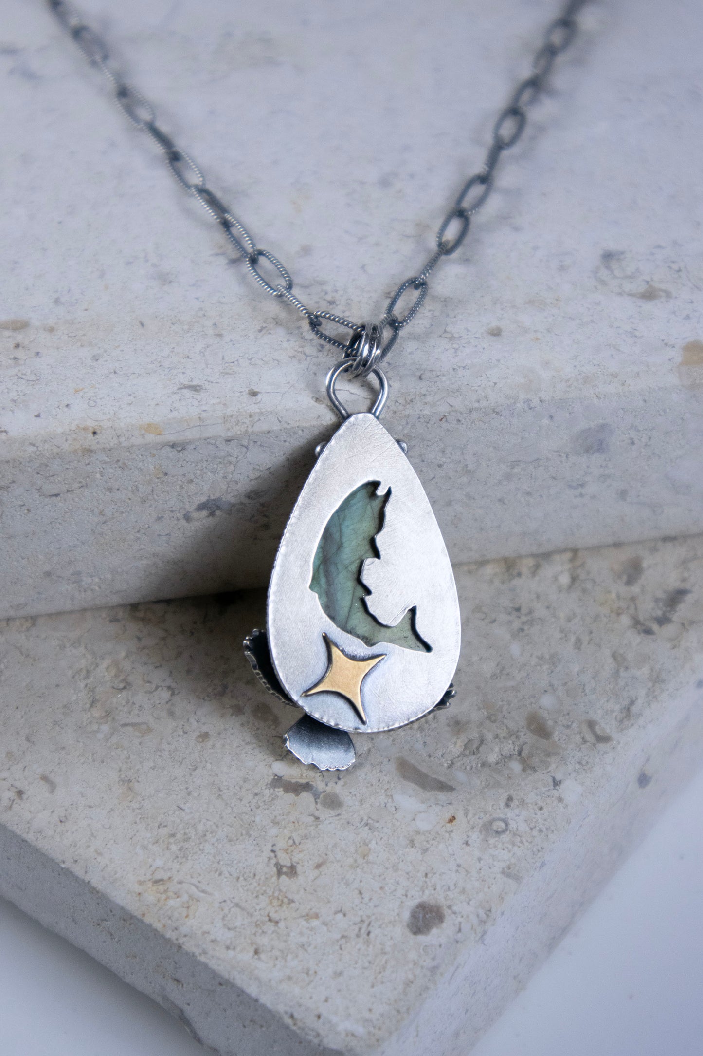 Above and Below Necklace with Labradorite