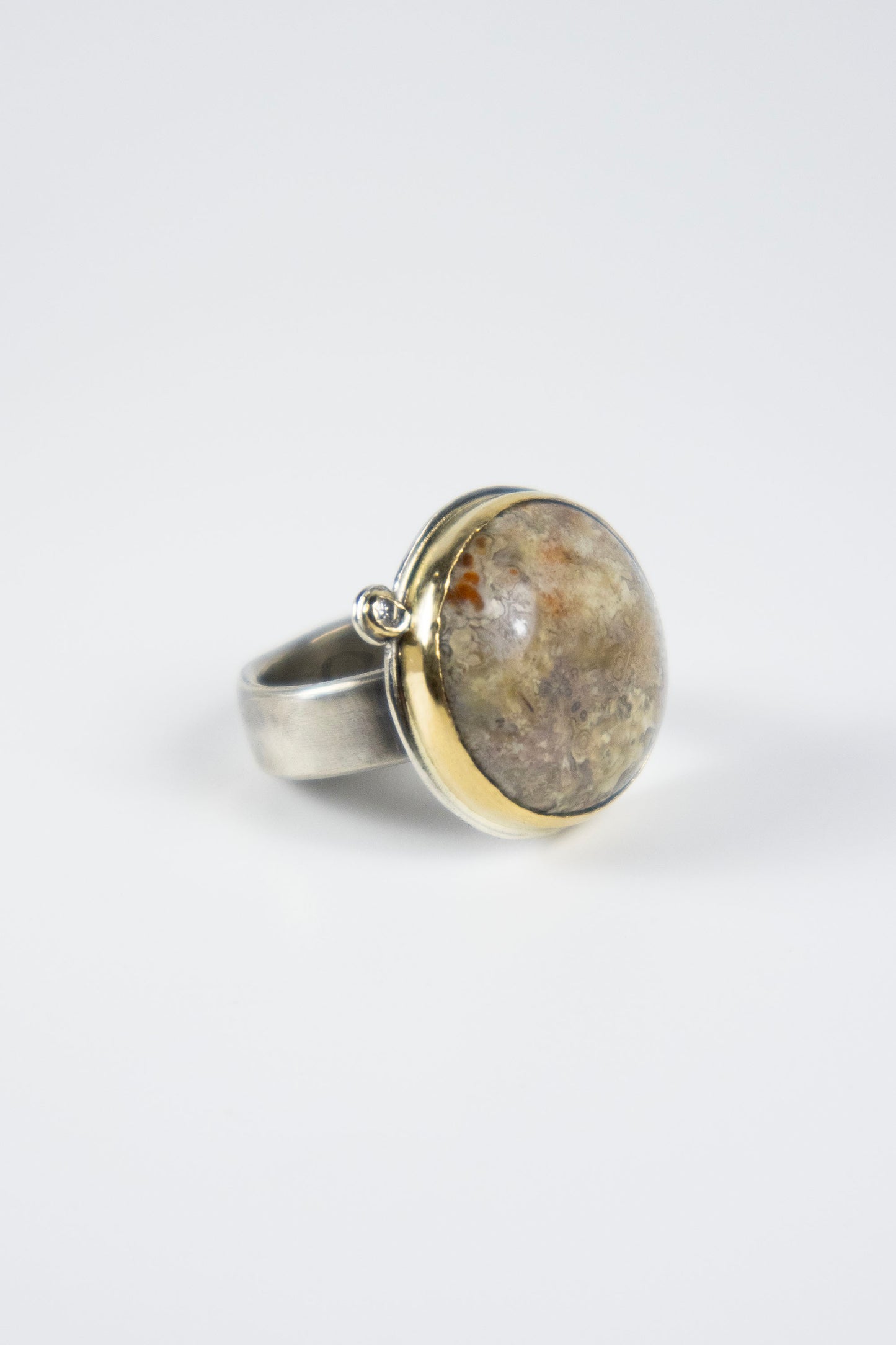 Lichen Ring with 14K Gold and Diamond