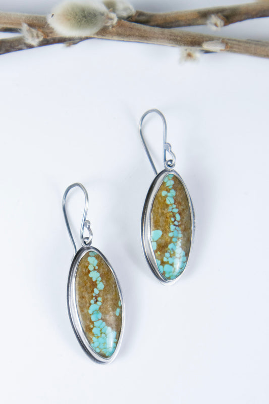 River Rock Earrings in Royston Ribbon Turquoise