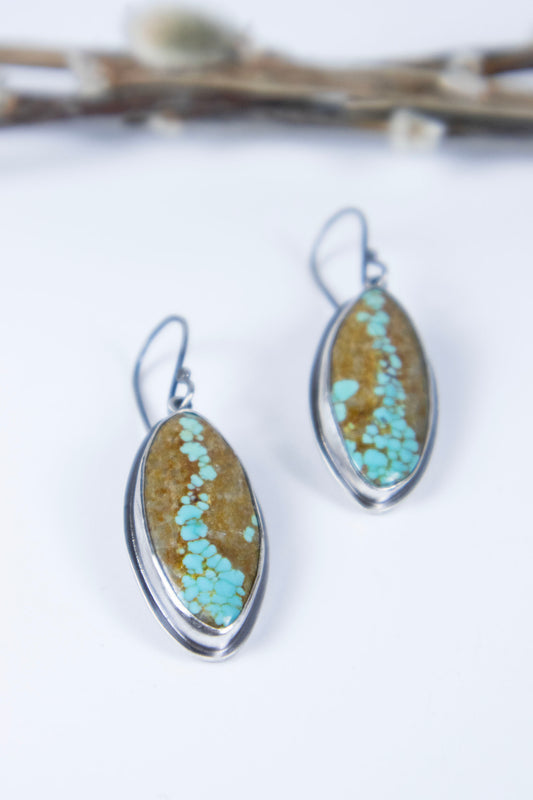 River Rock Earrings in Royston Ribbon Turquoise