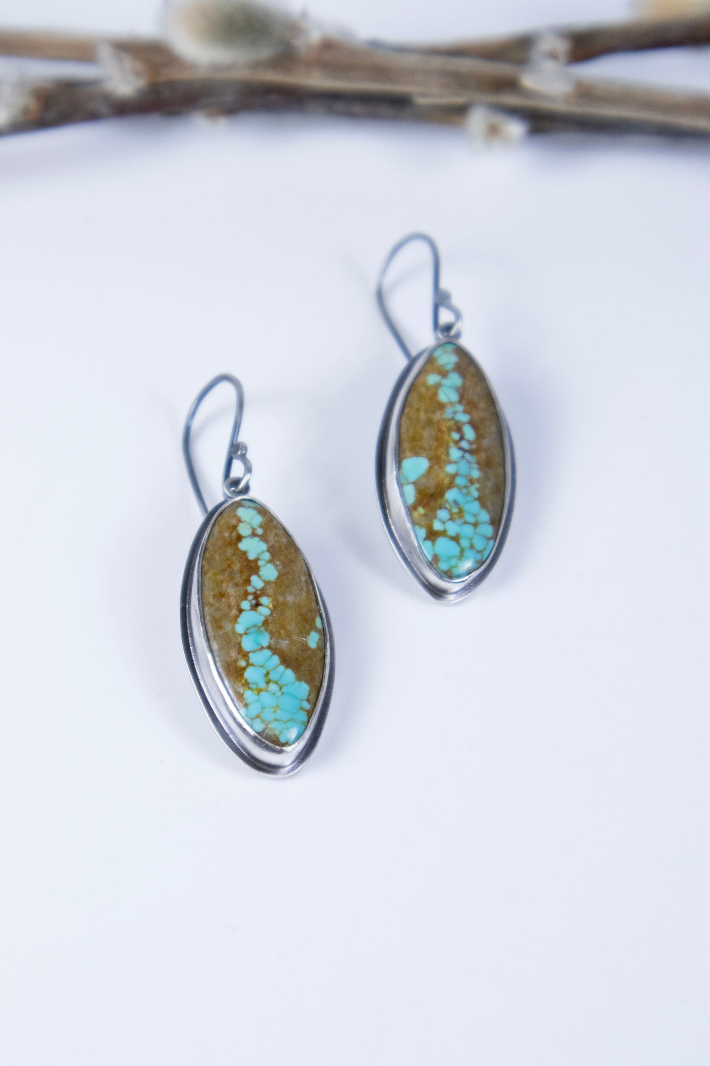 River Rock Earrings in Royston Ribbon Turquoise