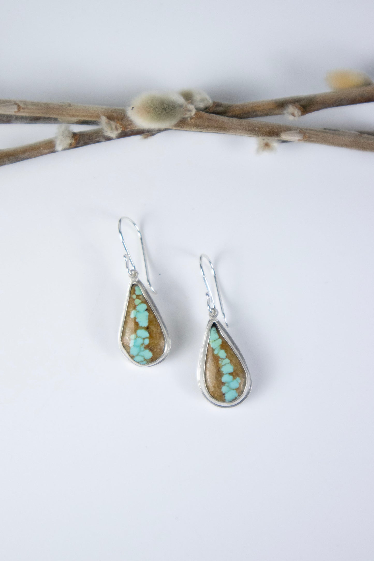 River Rock Earrings in Royston Ribbon Turquoise