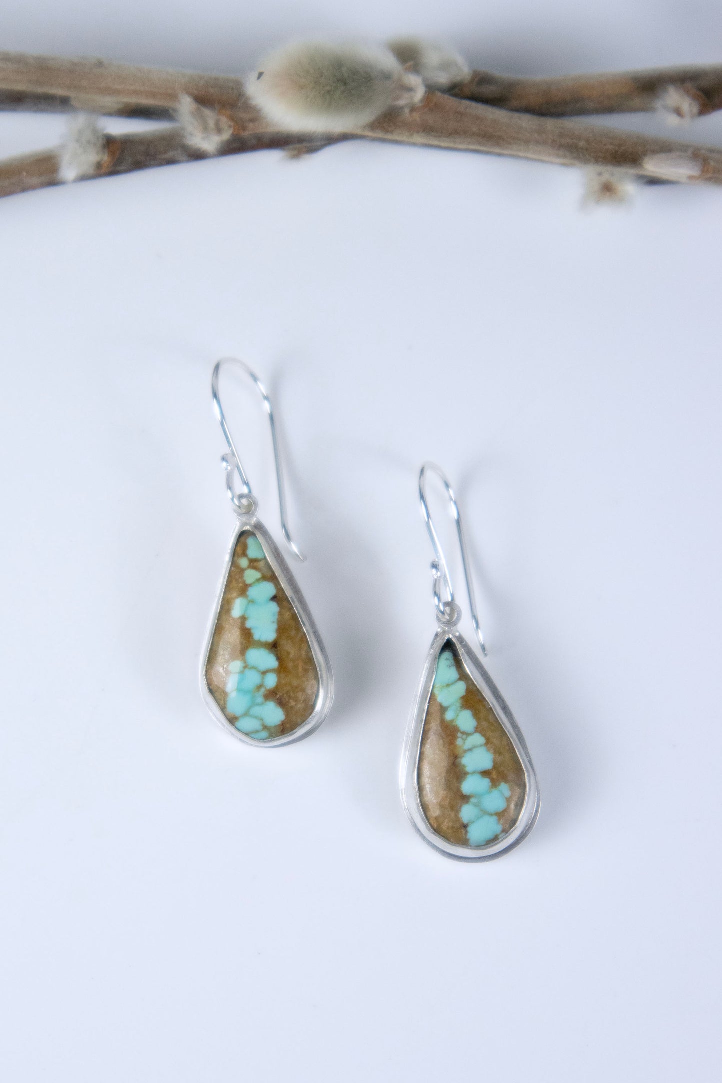 River Rock Earrings in Royston Ribbon Turquoise
