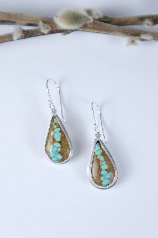 River Rock Earrings in Royston Ribbon Turquoise