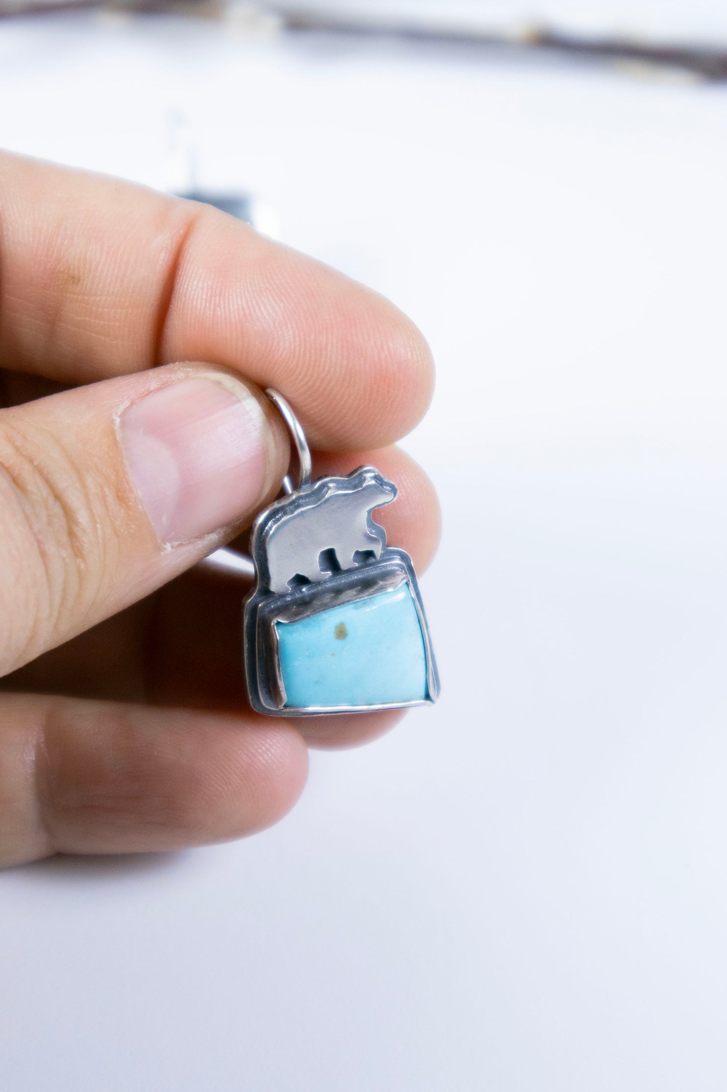 Bear Earrings with Turquoise