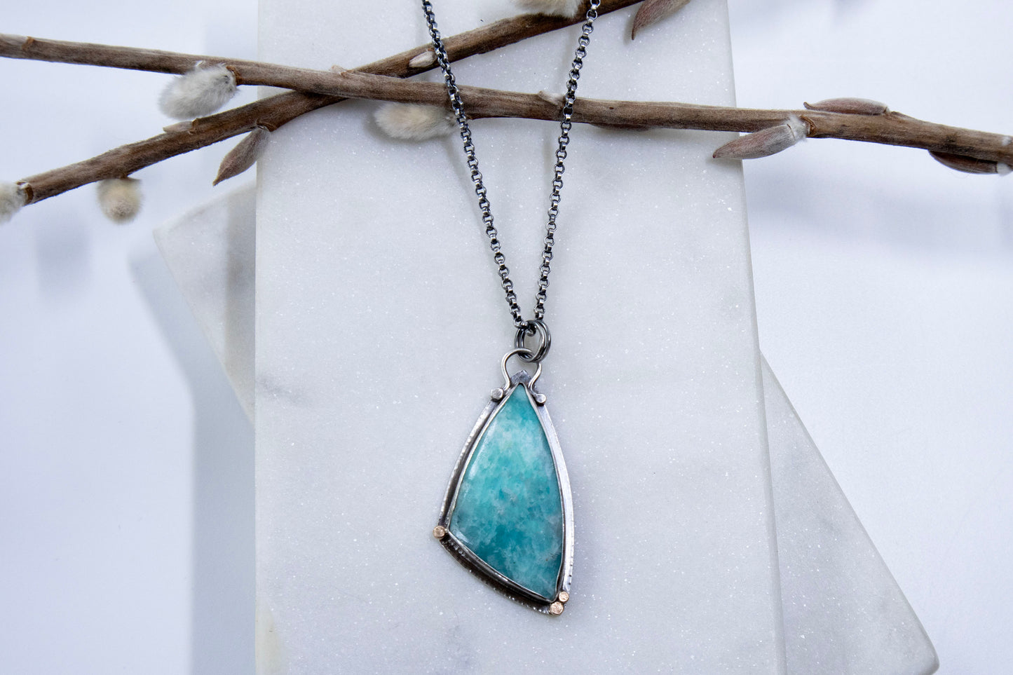 Amazonite Leaping Whale Necklace