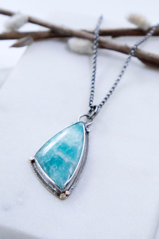 Amazonite Leaping Whale Necklace