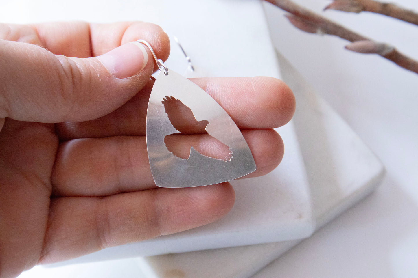 Large Red-Tailed Hawk Silhouette Earrings