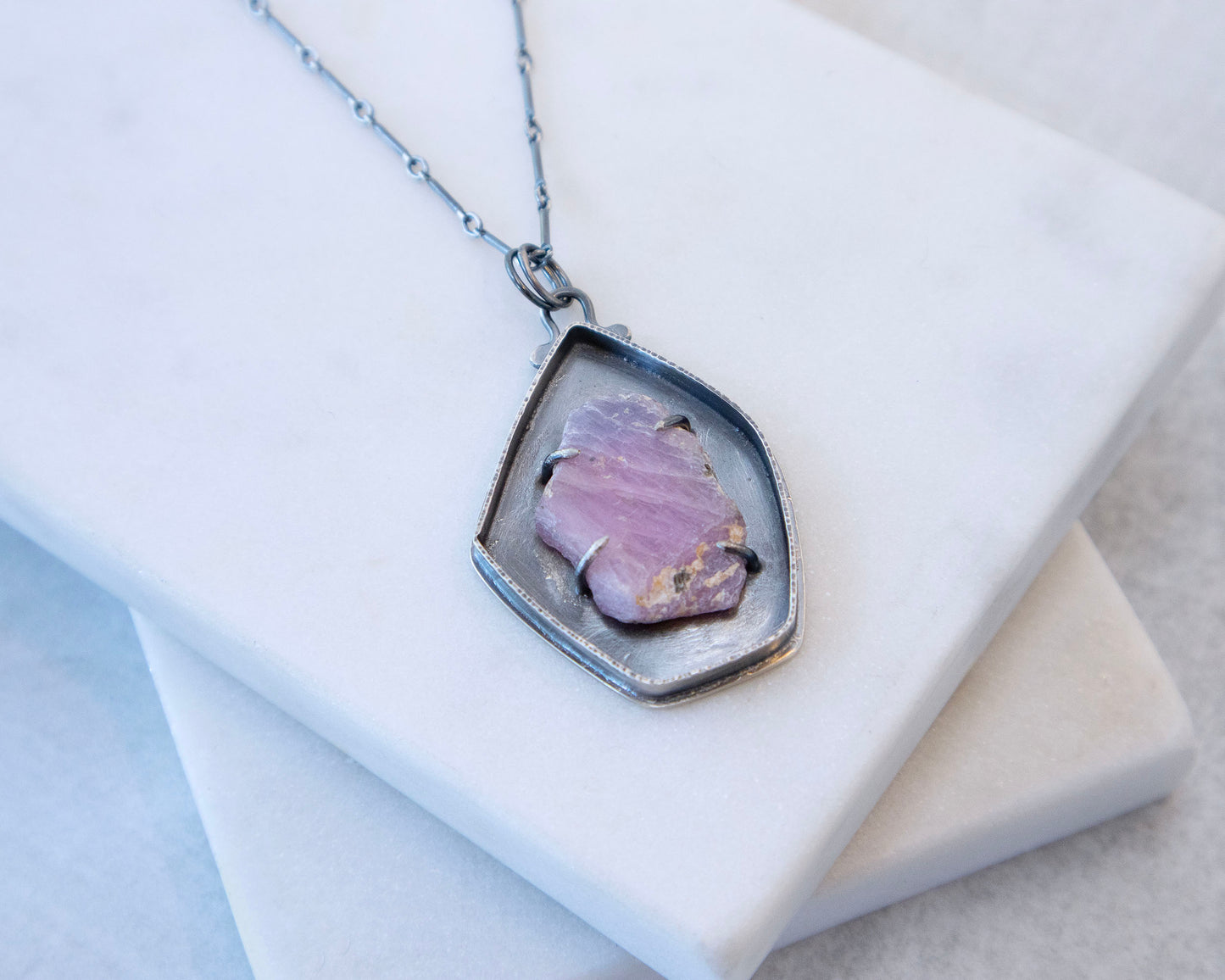Mineral Necklace with Rough Ruby No. 1