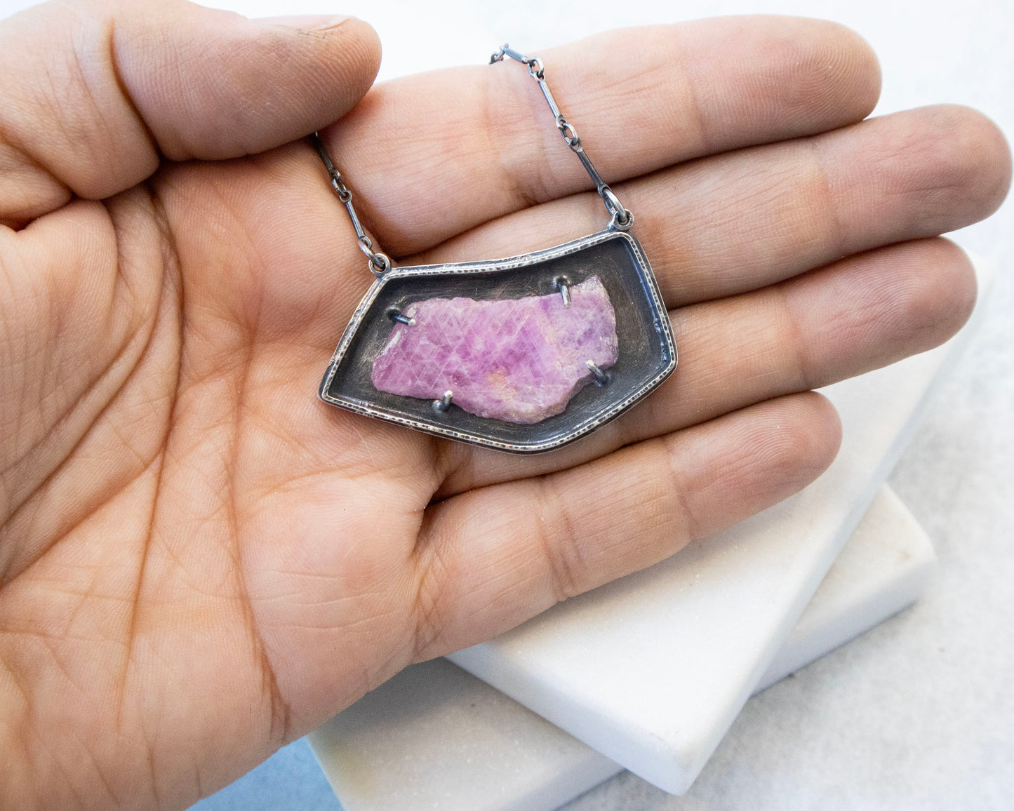 Mineral Necklace with Rough Ruby No. 2