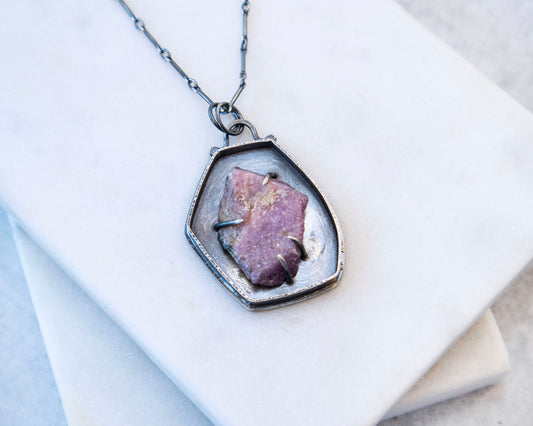 Mineral Necklace with Rough Ruby No. 3