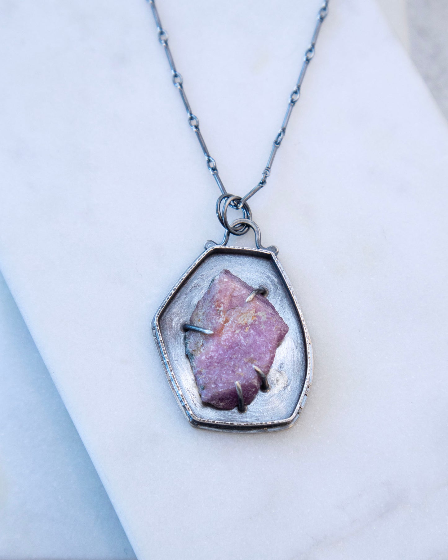 Mineral Necklace with Rough Ruby No. 3