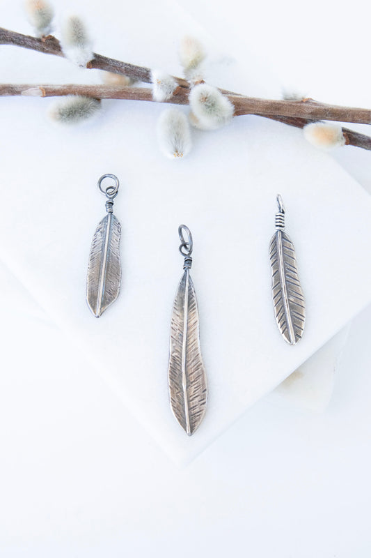 Forged Feather Charms