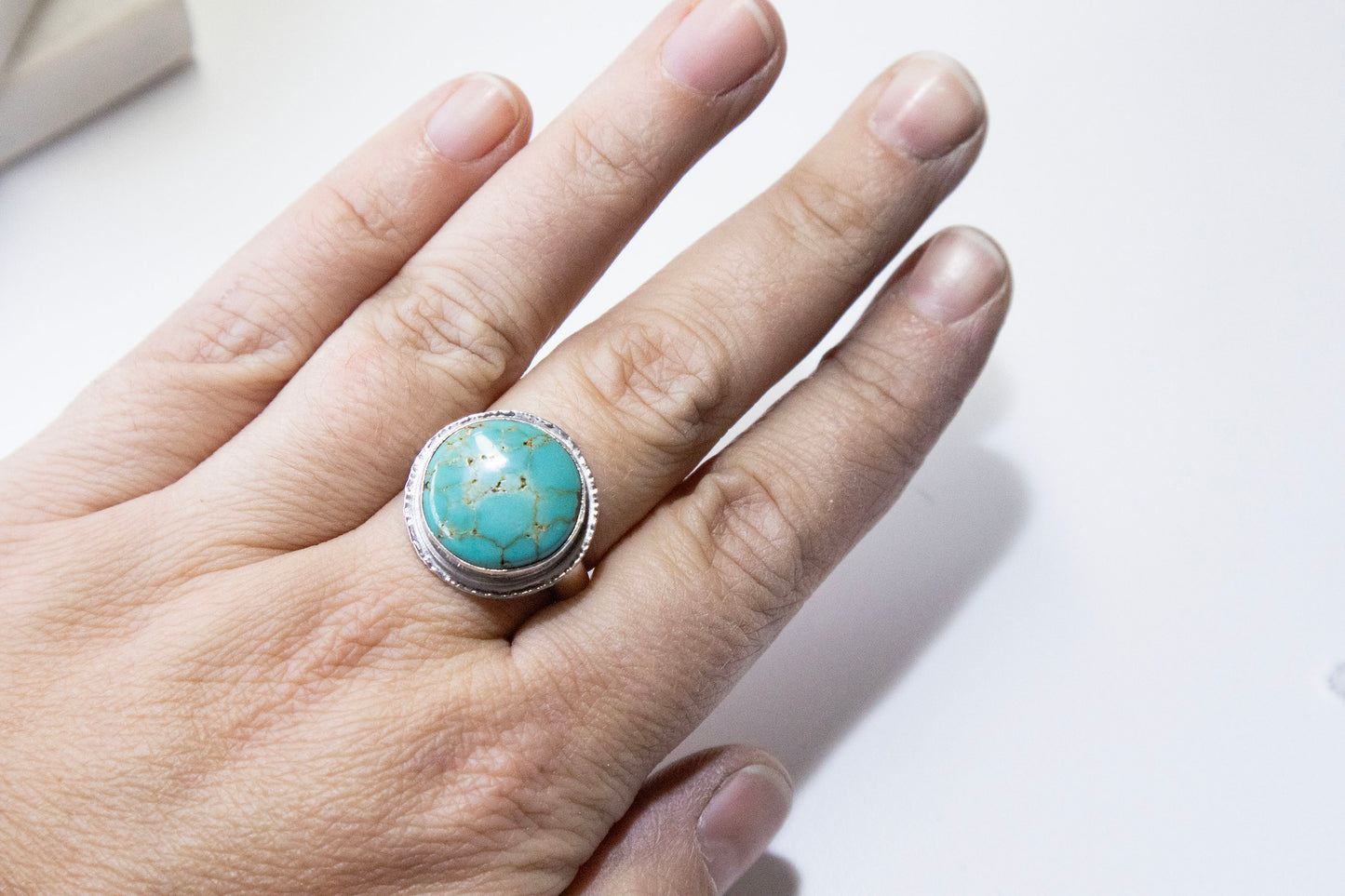 Turquoise Ring in Sterling Silver size US 9