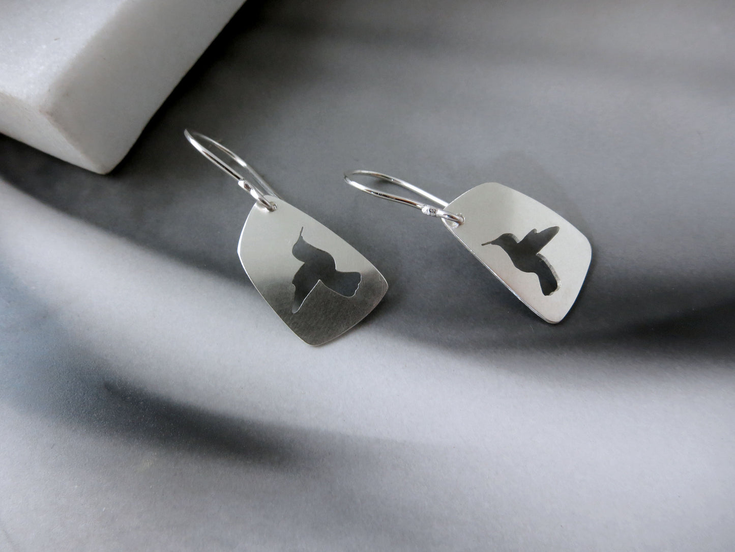 Small Hummingbird Earrings in Sterling Silver
